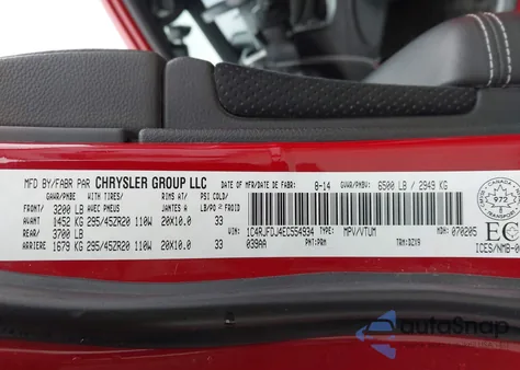 2014 Jeep Grand Cherokee Srt from USA, damaged, VIN 1C4RJFDJ4EC554934